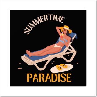 Hello summer Beach summertime paradise ocean beach relax Posters and Art